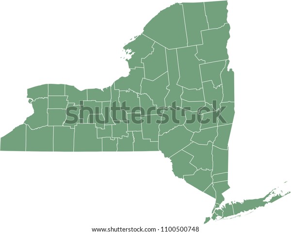 New York County Map Vector Outline 스톡 벡터(로열티 프리) 1100500748 | Shutterstock