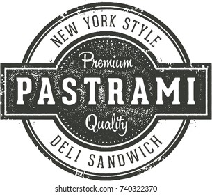 New York Deli Style Pastrami Sandwich Sign