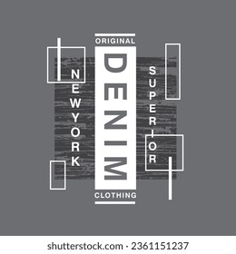 New York Denim Typography superior clothing t shirt design