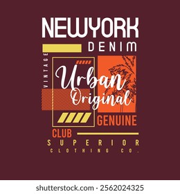 New York Denim Urban Original Genuine club Superior typography