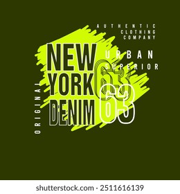 Nova York Denim urbano superior tipografia t camisa vestuário design