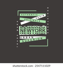 New York Denim Urban Superior torned poster graphic design