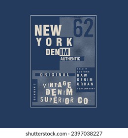 New york Denim vintage typographic poster t shirt design