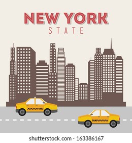 new york design over beige background vector illustration