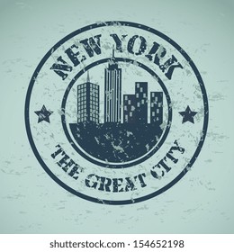 new york  design over blue background vector illustration
