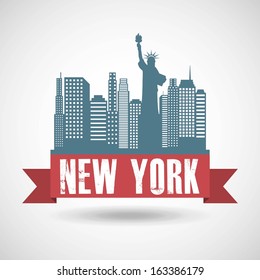 new york design over gray background vector illustration