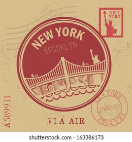 new york design over vintage background vector illustration