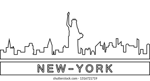 New York detailed skyline icon. Element of Cities for mobile concept and web apps icon. Thin line icon for website design and development, app development