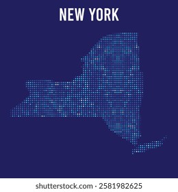 New York digital DOTTED MAP on blue background.eps
