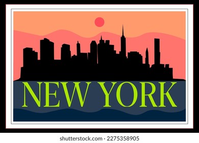 NEW YORK DIGITAL PAINTING VECTOR ILLUSTRATION FOR DESIGN AND DECORATION