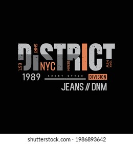 New york district typography illustration, perfect for the design of t-shirts, shirts, hoodies, etc.