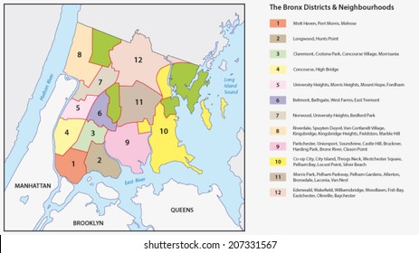 New York Districts Bronx Map