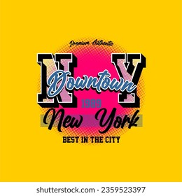 new york downtown simple vintage fashion vector