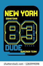 new york dude,t-shirt design vector illustration