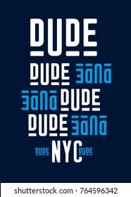 new york dude,t-shirt print poster vector illustration