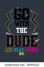 new york dude,t-shirt print poster vector illustration