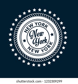 New york emblem, label, badge,sticker. New york package label. vintage stamp. designed for New york product