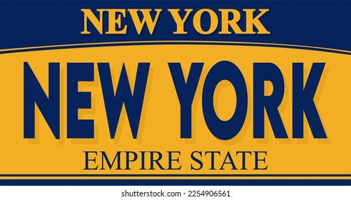 New York Empire State in yellow background 