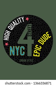 new york epic dude,t-shirt design vector 