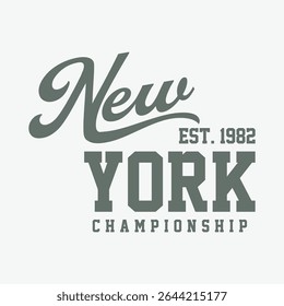 New York EST.1982 Championship, Design gráfico esportes t-shirt moda, ilustração, vetor, cartazes, cartões, adesivos, caneca
