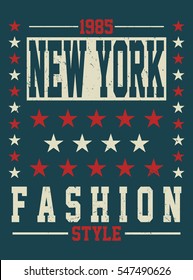New York fashion style slogan typography, t-shirt graphics, vectors