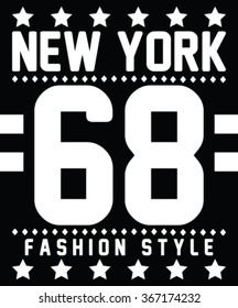 New York  Fashion Style vector print and varsity. For t-shirt or other uses in vector.T shirt graphic