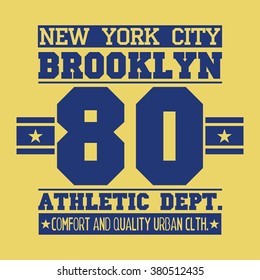 New York , fashion Typography, sport emblem design, Number, graphic Print label