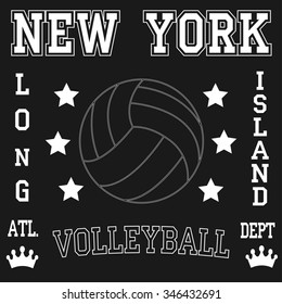 New york fashion Volleyball typography, t-shirt graphics - Vector