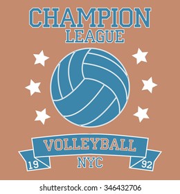 New York fashion Volleyball typography, t-shirt graphics - Vector