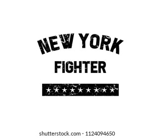 New York Fighter Typography for Tee Graphic
