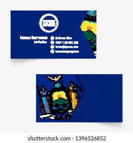 New York Flag Business Card, standard size (90x50 mm) business card template with bleed under the clipping mask.