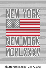 new york flag design poster vector illustration