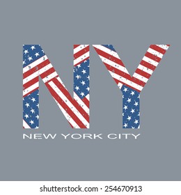 New york flag typography, t-shirt graphics, vector format eps10