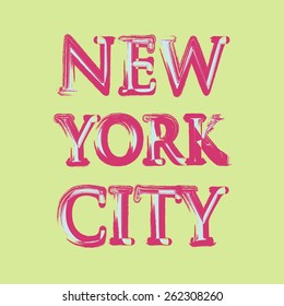 New york flag typography, t-shirt graphics, vectors