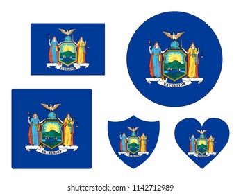 New York Flags Set