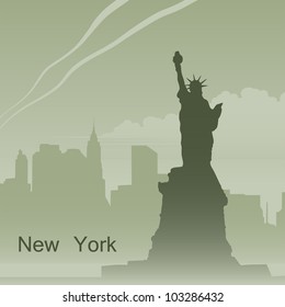 New York in fog