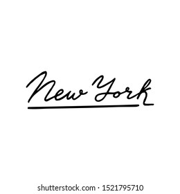 New York font design. Trendy lettering oneline typography logo. Print for card, t-shirt, souvenir. Vector eps 10. 
