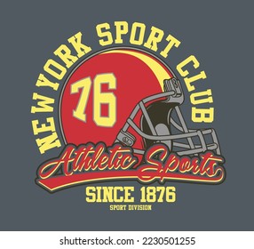 New York Football-Spieler. Sportvektorteppichdesign von Sportartikeln