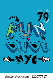 new york fun dude,t-shirt design