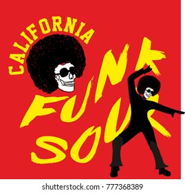 New york Funk Soul star skull embroidery and printing graphic design vector artwork