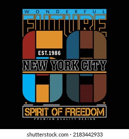 new york future tee lettering typography graphic design for print t shirt illustration vector