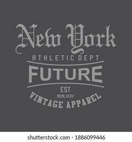 New York future typography design for t shirt, vector illustration
