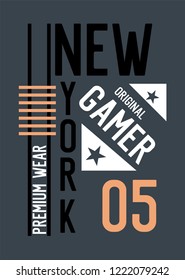 new york gamer,t-shirt design