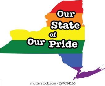 New York gay pride vector state sign