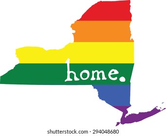 New York gay pride vector state sign