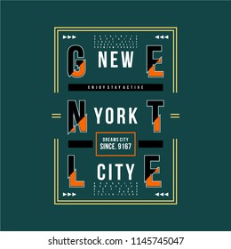 new york gentle design graphic typography, vector illustration