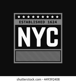 New york. Geometric banner. Black modern art.