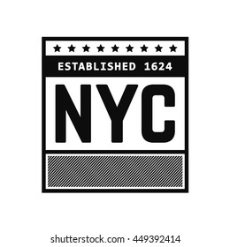 New york. Geometric banner. Black modern art.