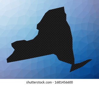 New York geometric map. Stencil shape of New York in low poly style. Elegant US state vector illustration.