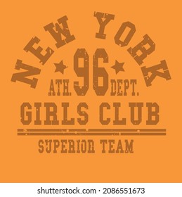 New York Girls Club  slogan vector illustration for t-shirt and other uses